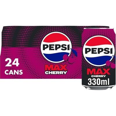 Pepsi Max Cherry Maximum Cherry, No Sugar 24 x 330ml cans Pepsi Max Cherry Maximum Cherry, No Sugar 24 x 330ml cans