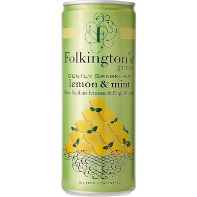 Folkington's Folkingtons Gently Sparkling Lemon & Mint Presse 12 x 250ml cans Gently carbonated juice drink serves as a refreshing standalone beverage or a versatile mixer for commercial bars. Folkington's Folkingtons Gently Sparkling Lemon & Mint Presse 12 x 250ml cans Gently carbonated juice drink serves as a refreshing standalone beverage or a versatile mixer for commercial bars.