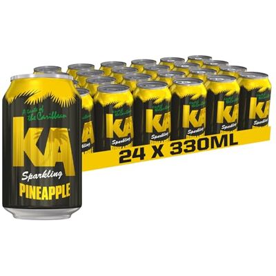 KA Sparkling Pineapple Soft Drink, 24 Pack, 330ml Cans Juicy, tropical pineapple fizzy soft drink delivering Caribbean style refreshment. KA Sparkling Pineapple Soft Drink, 24 Pack, 330ml Cans Juicy, tropical pineapple fizzy soft drink delivering Caribbean style refreshment.