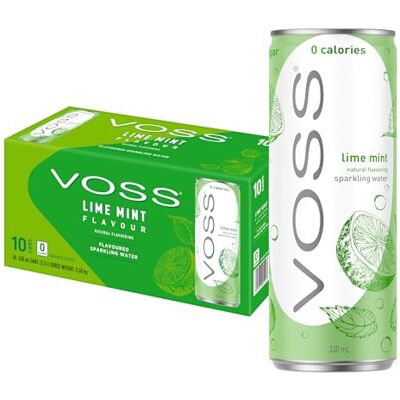 Voss Flavoured Sparkling Water Zero Sugar Drink Zero Calorie Naturally Sourced Water 10x 330ml Multipack (Lime Mint) Voss Flavoured Sparkling Water Zero Sugar Drink Zero Calorie Naturally Sourced Water 10x 330ml Multipack (Lime Mint)