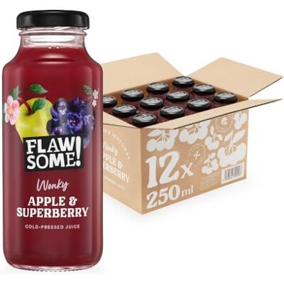 Flawsome ! Apple & Superberry Juice – No Added Sugar, 100% Cold-Pressed Pure Juice, Vegan Craft Juice – No Sweeteners, Not from Concentrate (12x250ml) Flawsome ! Apple & Superberry Juice – No Added Sugar, 100% Cold-Pressed Pure Juice, Vegan Craft Juice – No Sweeteners, Not from Concentrate (12x250ml)