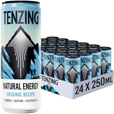 TENZING Natural Energy Drink, Plant Based, Vegan, & Gluten Free Drink, Original Recipe, 250ml (Pack of 24) Packaging may vary TENZING Natural Energy Drink, Plant Based, Vegan, & Gluten Free Drink, Original Recipe, 250ml (Pack of 24) Packaging may vary