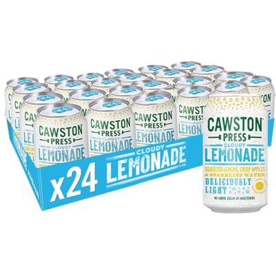 Cawston Press Sparkling Lemonade Fizzy Drink Blended With Sparkling Water, Squeezed Lemon Juice & Pressed Apple Juice (330ml x 24 cans) Gluten Free Vegan No Added Sugar Cawston Press Sparkling Lemonade Fizzy Drink Blended With Sparkling Water, Squeezed Lemon Juice & Pressed Apple Juice (330ml x 24 cans) Gluten Free Vegan No Added Sugar