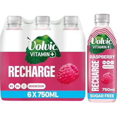 Volvic Vitamin + Raspberry Recharge- Vitamin Flavoured Water Sugar Free 6x750ml Volvic Vitamin + Raspberry Recharge- Vitamin Flavoured Water Sugar Free 6x750ml