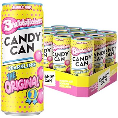 Candy Bubblicious Bubble Gum No Added Sugar Fizzy Drink, 12 x 330ml Candy Bubblicious Bubble Gum No Added Sugar Fizzy Drink, 12 x 330ml