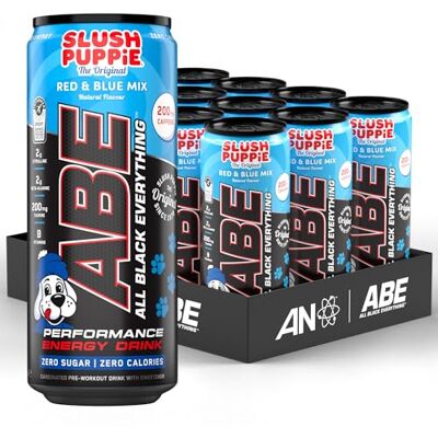 Applied Nutrition ABE Pre Workout Cans All Black Everything Energy + Performance Drink, ABE Carbonated Beverage Sugar Free with Caffeine (Pack of 12 Cans x 330ml) (Slush Puppie Red + Blue) Applied Nutrition ABE Pre Workout Cans All Black Everything Energy + Performance Drink, ABE Carbonated Beverage Sugar Free with Caffeine (Pack of 12 Cans x 330ml) (Slush Puppie Red + Blue)