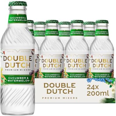 Double Dutch Premium Cucumber & Watermelon Soda, 24 x 200ml Glass Bottles Double Dutch Premium Cucumber & Watermelon Soda, 24 x 200ml Glass Bottles