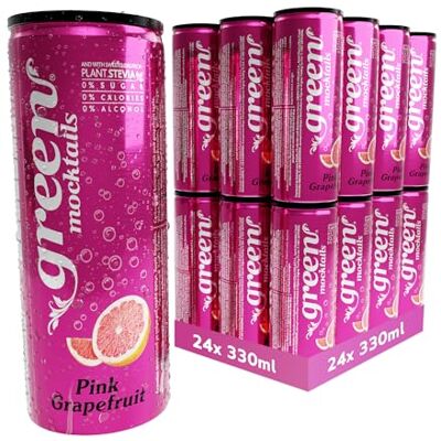 Green Cola Green Drinks Pink Grapefuit Paloma Mocktail Alcohol Free Soft Drink Low Calorie Sparkling Drink No Sugar, Sweetened with Stevia, No Aspartame Pink Grapefruit Flavour 24 Cans x 330ml Green Cola Green Drinks Pink Grapefuit Paloma Mocktail Alcohol Free Soft Drink Low Calorie Sparkling Drink No Sugar, Sweetened with Stevia, No Aspartame Pink Grapefruit Flavour 24 Cans x 330ml
