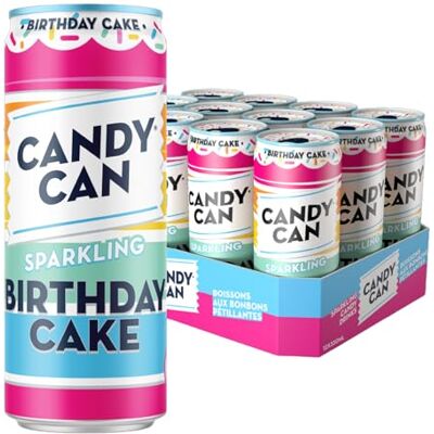 Candy Birthday Cake No Added Sugar Fizzy Drink, 12 x 330ml Low Calorie Sparkling Soda, Strawberry & Vanilla Flavour, Vegan, Gluten Free, 12 Can Multipack of Soft Drinks Candy Birthday Cake No Added Sugar Fizzy Drink, 12 x 330ml Low Calorie Sparkling Soda, Strawberry & Vanilla Flavour, Vegan, Gluten Free, 12 Can Multipack of Soft Drinks