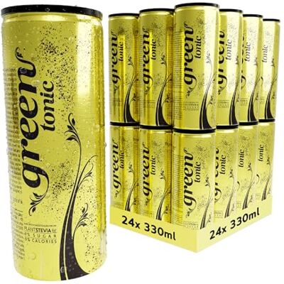 Green Cola Green Tonic Water Cans 24 Pack, Slimline Tonic, No Aspartame, No Sugar, No Calories, Tonic Water for Gin and Mixer Bulk Pack of 24 Cans x 330 ml(packaging may vary) Green Cola Green Tonic Water Cans 24 Pack, Slimline Tonic, No Aspartame, No Sugar, No Calories, Tonic Water for Gin and Mixer Bulk Pack of 24 Cans x 330 ml(packaging may vary)