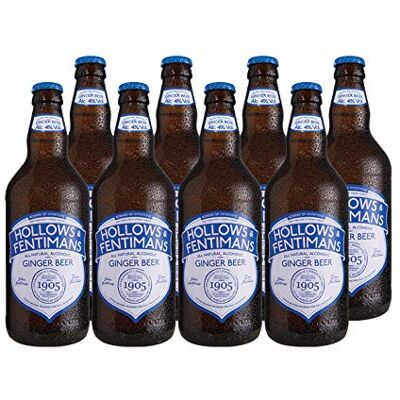 Fentimans Hollows & Alcoholic Ginger Beer 4% Vol All Natural Botanically Brewed Craft Beer Infused with Natural Ginger Root 8 x 500ml Fentimans Hollows & Alcoholic Ginger Beer 4% Vol All Natural Botanically Brewed Craft Beer Infused with Natural Ginger Root 8 x 500ml