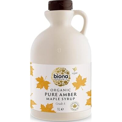 Biona Organic Maple Syrup 1L Amber, Grade A Pure Canadian Biona Organic Maple Syrup 1L Amber, Grade A Pure Canadian
