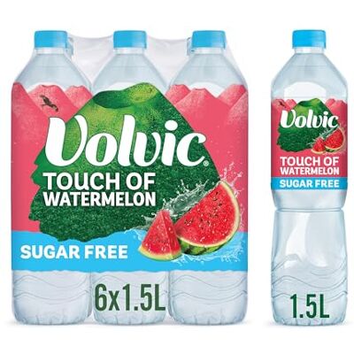 Volvic Touch of Fruit Watermelon Sugar Free Still Flavoured Water Multipack 6x1.5L Volvic Touch of Fruit Watermelon Sugar Free Still Flavoured Water Multipack 6x1.5L