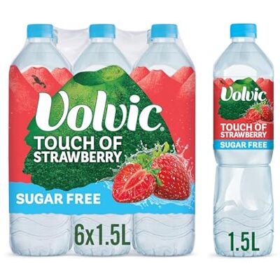 Volvic Touch of Fruit Strawberry Sugar Free Still Flavoured Water Multipack 6x1.5L Volvic Touch of Fruit Strawberry Sugar Free Still Flavoured Water Multipack 6x1.5L