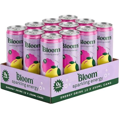 Bloom Nutrition Sparkling Energy Drink Raspberry Lemon 250ml (12 Pack) Zero Sugar Energy Drink with 80mg Natural Caffeine, Vitamins C, B3 & B5 Low Calorie and Multivitamin Energy Drink Bloom Nutrition Sparkling Energy Drink Raspberry Lemon 250ml (12 Pack) Zero Sugar Energy Drink with 80mg Natural Caffeine, Vitamins C, B3 & B5 Low Calorie and Multivitamin Energy Drink