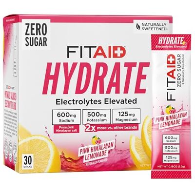 LIFEAID FITAID HYDRATE Pink Lemonade Zero Sugar Electrolytes Powder 30 Sticks LIFEAID FITAID HYDRATE Pink Lemonade Zero Sugar Electrolytes Powder 30 Sticks