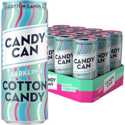 Cotton Candy No Added Sugar Fizzy Drink, 12 x 330ml Low Calorie Sparkling Soda, Nostalgic Fairground Cotton Candy Flavour, Vegan, Gluten Free, 12 Can Multipack of Soft Drinks Cotton Candy No Added Sugar Fizzy Drink, 12 x 330ml Low Calorie Sparkling Soda, Nostalgic Fairground Cotton Candy Flavour, Vegan, Gluten Free, 12 Can Multipack of Soft Drinks