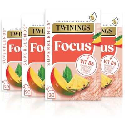 Twinings Superblends Focus Enveloped Tea Bags - 4x20 Twinings Superblends Focus Enveloped Tea Bags - 4x20