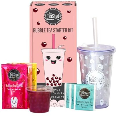 The *TeaShed THE TEASHED Boba Starter Kit Reusable Cup & Straw, Syrups, Tea & popping Boba, Vegan, 3 servings The *TeaShed THE TEASHED Boba Starter Kit Reusable Cup & Straw, Syrups, Tea & popping Boba, Vegan, 3 servings