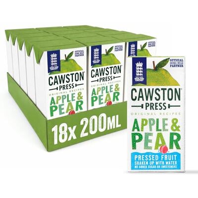 Cawston Press Fruit Water Kids Drink Pressed Apple & Pear Flavoured Water 200ml x 18 Pack Pear & Apple Juice Cartons School Approved – No Added Sugar – Vegan Ideal for Kids Lunchbox Cawston Press Fruit Water Kids Drink Pressed Apple & Pear Flavoured Water 200ml x 18 Pack Pear & Apple Juice Cartons School Approved – No Added Sugar – Vegan Ideal for Kids Lunchbox