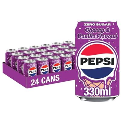 Pepsi Cherry & Vanilla Ice Cream Flavour Cola 330ml Can 24 Pack Pepsi Cherry & Vanilla Ice Cream Flavour Cola 330ml Can 24 Pack