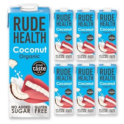Rude Health 6 x 1 Litre Organic Coconut Dairy-Alt Milk, 100% Natural Organic Drink, Lactose Free, Dairy Free & Gluten-Free, No Added Sugar, Award-Winning, Healthy & Vegan, 100% Recyclable Packaging Rude Health 6 x 1 Litre Organic Coconut Dairy-Alt Milk, 100% Natural Organic Drink, Lactose Free, Dairy Free & Gluten-Free, No Added Sugar, Award-Winning, Healthy & Vegan, 100% Recyclable Packaging