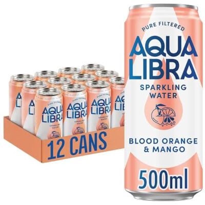 Libra Blood Orange & Mango 500ml Can (Pack of 12) Blood Orange & Mango sparkling water with NO sugar, NO sweeteners and NO artificial flavours Libra Blood Orange & Mango 500ml Can (Pack of 12) Blood Orange & Mango sparkling water with NO sugar, NO sweeteners and NO artificial flavours