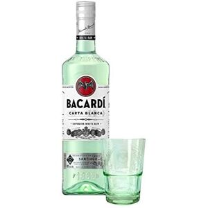 Bacardi Carta Blanca Premium White Rum with Glass Gift Pack, 70 cl