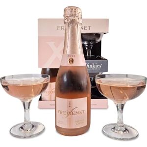 Blue Tree Freixenet Cordon Rosado Cava 200ml, 11.5% ABV with 2 x Dinkies Mini Champagne Saucers. Gift for her for Birthday or Christmas. By Gifts. Blue Tree Freixenet Cordon Rosado Cava 200ml, 11.5% ABV with 2 x Dinkies Mini Champagne Saucers. Gift for her for Birthday or Christmas. By Gifts.