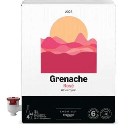 by Amazon Grenache Rose Wine, 3L Bag in a Box, 1 Pack by Amazon Grenache Rose Wine, 3L Bag in a Box, 1 Pack