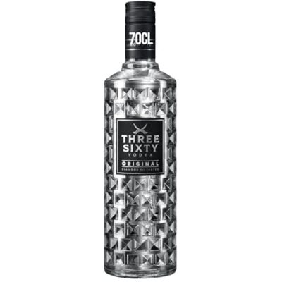 Three Sixty VODKA ORIGINAL 70cl 37.5% ABV Premium Vodka Diamond Filtered from Germany Extremely Smooth Unique Faceted-Cut Bottle Enjoy Neat as a Shot or Mixed in Cocktails Three Sixty VODKA ORIGINAL 70cl 37.5% ABV Premium Vodka Diamond Filtered from Germany Extremely Smooth Unique Faceted-Cut Bottle Enjoy Neat as a Shot or Mixed in Cocktails