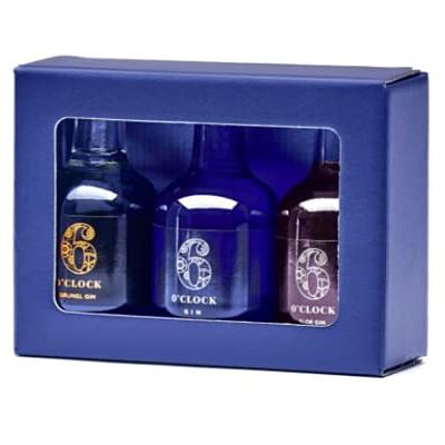 6 O'clock Gin Miniature Selection Gin Gift Set for Gin Lovers includes Brunel, London Dry & Sloe Gins (3 x 5cl) 6 O'clock Gin Miniature Selection Gin Gift Set for Gin Lovers includes Brunel, London Dry & Sloe Gins (3 x 5cl)