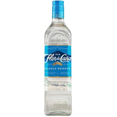 FLOR DE CAÑA 4yr Blanco Reserva Rum 70cl, 37.5% ABV Sustainably produced, Premium White Rum Nicaragua FLOR DE CAÑA 4yr Blanco Reserva Rum 70cl, 37.5% ABV Sustainably produced, Premium White Rum Nicaragua