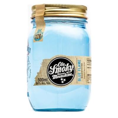 Ole Smoky Blue Flame Moonshine, 50cl 64% ABV Tennessee Mountain-Style Spirit High Proof Moonshine Alcohol Ole Smoky Blue Flame Moonshine, 50cl 64% ABV Tennessee Mountain-Style Spirit High Proof Moonshine Alcohol