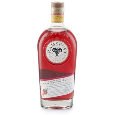 RAMSBURY Raspberry & Wildflower Honey Gin – Single Estate Spirits – Made in Wiltshire, UK – 70cl – 38% ABV RAMSBURY Raspberry & Wildflower Honey Gin – Single Estate Spirits – Made in Wiltshire, UK – 70cl – 38% ABV