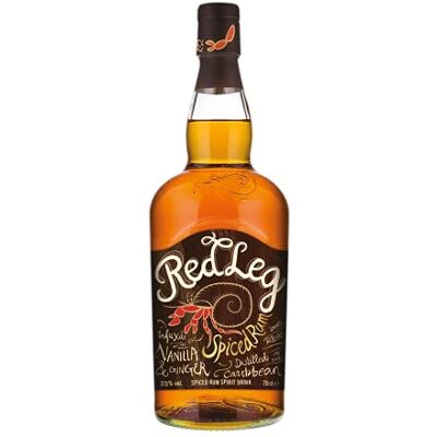 Red Leg RedLeg Spiced Rum Premium Caribbean rum spiced with ginger & vanilla, 70cl Red Leg RedLeg Spiced Rum Premium Caribbean rum spiced with ginger & vanilla, 70cl