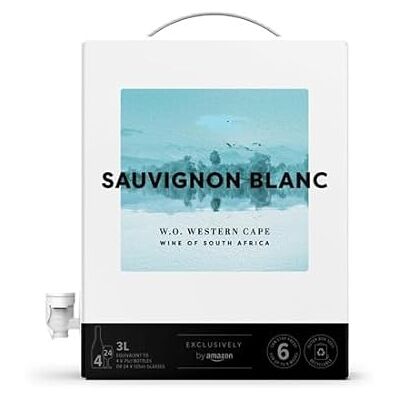 by Amazon South African Sauvignon Blanc, White Wine, 3L Bag in a Box by Amazon South African Sauvignon Blanc, White Wine, 3L Bag in a Box