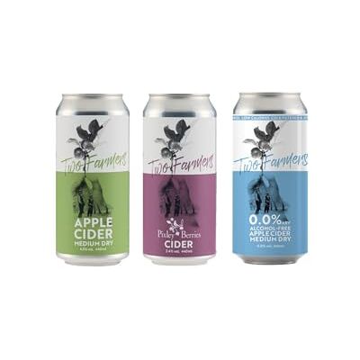 Two Farmers Mixed Case Cider, 440ml x 12 Apple Cider, 4.5%, Berry Cider, 3.4%, Alcohol Free Apple Cider, 0.0% Two Farmers Mixed Case Cider, 440ml x 12 Apple Cider, 4.5%, Berry Cider, 3.4%, Alcohol Free Apple Cider, 0.0%