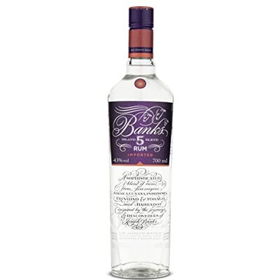 Banks 5 Island Blend Premium White Rum, 43% ABV, 70cl / 700ml, Sophisticated Blend From 5 Origins including Jamaica, Guyana, and Java Banks 5 Island Blend Premium White Rum, 43% ABV, 70cl / 700ml, Sophisticated Blend From 5 Origins including Jamaica, Guyana, and Java