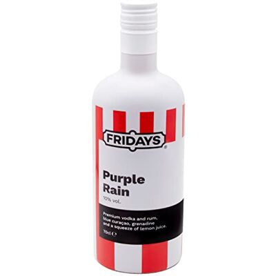 Fridays Purple Rain Pre-Mixed Cocktail Ready To Drink Purple Rain Cocktail Bottle With Vodka And Rum 70cl 10% ABV Ready To Pour Mix Perfect Party Drink For All Occasions Fridays Purple Rain Pre-Mixed Cocktail Ready To Drink Purple Rain Cocktail Bottle With Vodka And Rum 70cl 10% ABV Ready To Pour Mix Perfect Party Drink For All Occasions