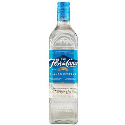 FLOR DE CAÑA 4yr Blanco Reserva Rum 70cl, 37.5% ABV Sustainably produced, Premium White Rum Nicaragua FLOR DE CAÑA 4yr Blanco Reserva Rum 70cl, 37.5% ABV Sustainably produced, Premium White Rum Nicaragua