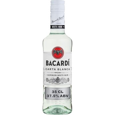 Bacardi Carta Blanca Superior White Rum, Great for Mixing, 37.5% ABV, 35cl Bacardi Carta Blanca Superior White Rum, Great for Mixing, 37.5% ABV, 35cl