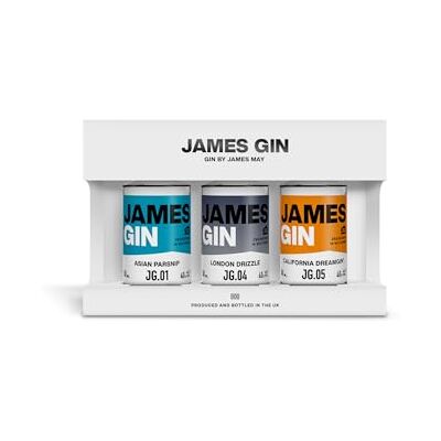 James Gin Miniature Gift Set 3 x 5cl Bottles – Asian Parsnip, London Drizzle & California Dreamgin’ Distilled in the UK Award Winning Gin by James May James Gin Miniature Gift Set 3 x 5cl Bottles – Asian Parsnip, London Drizzle & California Dreamgin’ Distilled in the UK Award Winning Gin by James May