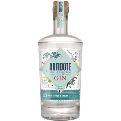 Antidote Gin Original Premium quality Made from French grapes 17 aromatic botanicals, 5 distillations 40% (1 x 0.70 L) Antidote Gin Original Premium quality Made from French grapes 17 aromatic botanicals, 5 distillations 40% (1 x 0.70 L)