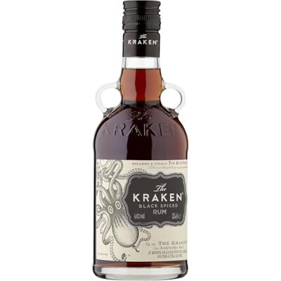 Kraken Black Spiced Rum 40% ABV 35cl Rich Vanilla, Cinnamon, Clove & Exotic Spice Notes Smooth Black Spiced Rum for Cocktails & Gifts Kraken Black Spiced Rum 40% ABV 35cl Rich Vanilla, Cinnamon, Clove & Exotic Spice Notes Smooth Black Spiced Rum for Cocktails & Gifts