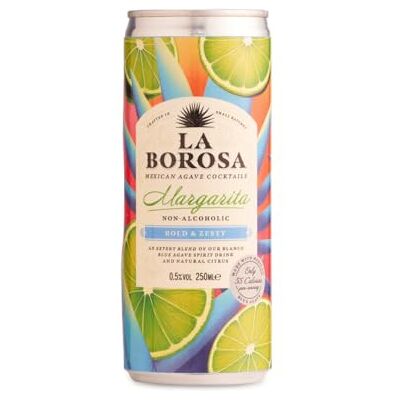 La Borosa Margarita Cocktails Ready-to-Serve Non-Alcoholic Tequila Alternative, 12 x 250ml (12 pack) La Borosa Margarita Cocktails Ready-to-Serve Non-Alcoholic Tequila Alternative, 12 x 250ml (12 pack)