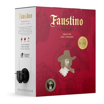 Faustino Tempranillo Red Wine Box 13% ABV, 1.5L Smooth, Vibrant Spain Faustino Tempranillo Red Wine Box 13% ABV, 1.5L Smooth, Vibrant Spain