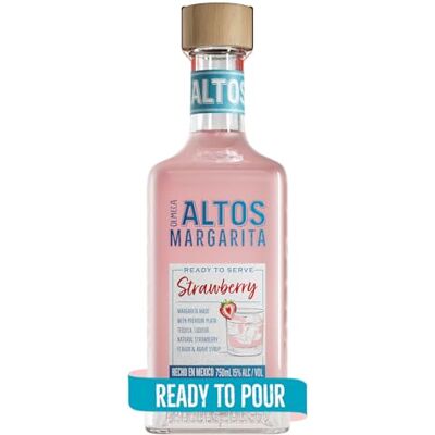 Olmeca Altos Tequila Ready to Serve Strawberry Margarita 75cl, 14.9% ABV, Bar-Quality Pre-Mixed Margarita Cocktail, Ready To Drink, Infused with Ripe Strawberries Made from Award Winning Tequila Olmeca Altos Tequila Ready to Serve Strawberry Margarita 75cl, 14.9% ABV, Bar-Quality Pre-Mixed Margarita Cocktail, Ready To Drink, Infused with Ripe Strawberries Made from Award Winning Tequila