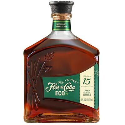 FLOR DE CAÑA 15yr ECO Rum 70cl, 40% ABV Eco-Friendly, Carbon Neutral, Sustainably Produced, Super Premium, Golden Aged Rum from Nicaragua FLOR DE CAÑA 15yr ECO Rum 70cl, 40% ABV Eco-Friendly, Carbon Neutral, Sustainably Produced, Super Premium, Golden Aged Rum from Nicaragua