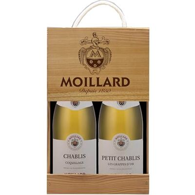 Moillard Gift box Chablis and Petit Chablis, Chardonnay White wine, Burgundy Wines in wooden case (2 x 0,75L) Moillard Gift box Chablis and Petit Chablis, Chardonnay White wine, Burgundy Wines in wooden case (2 x 0,75L)
